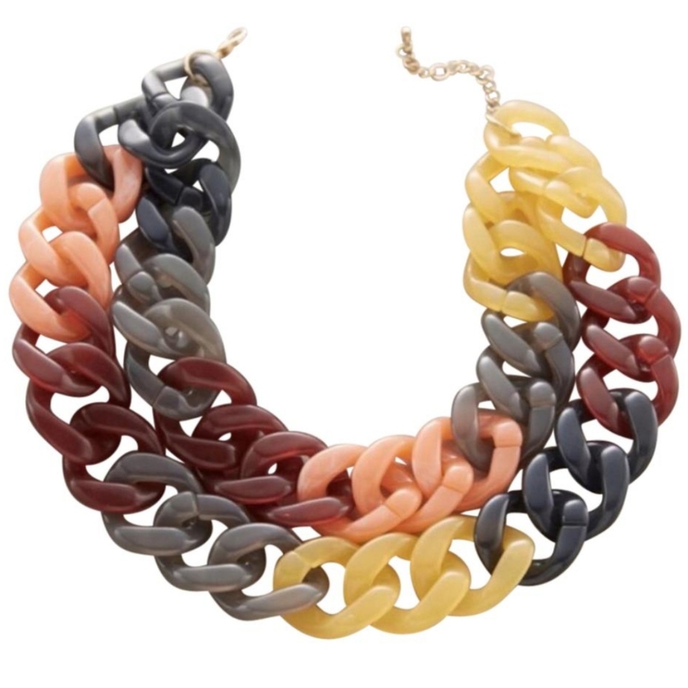Anthropologie Multi Colored Link Necklace